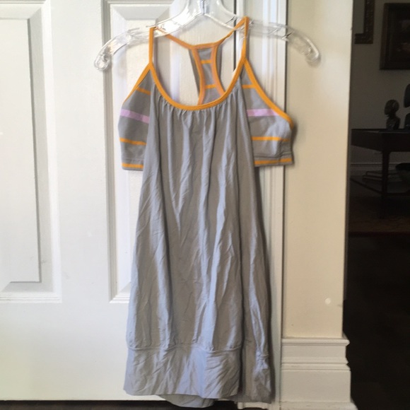 lululemon athletica Tops - Lululemon gray & golden no limits tank sz 10 56939
